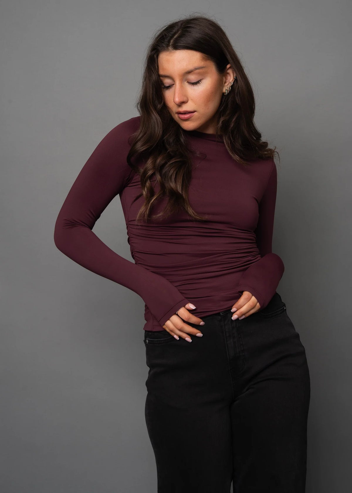 Second Skin - Yve Ruched Top Long Sleeve