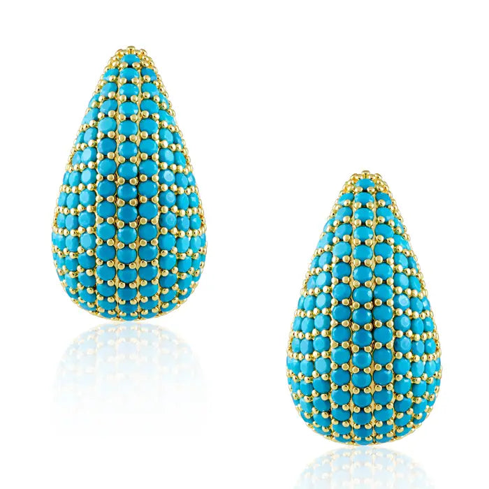 Celine CZ Raindrop Earring Turquoise