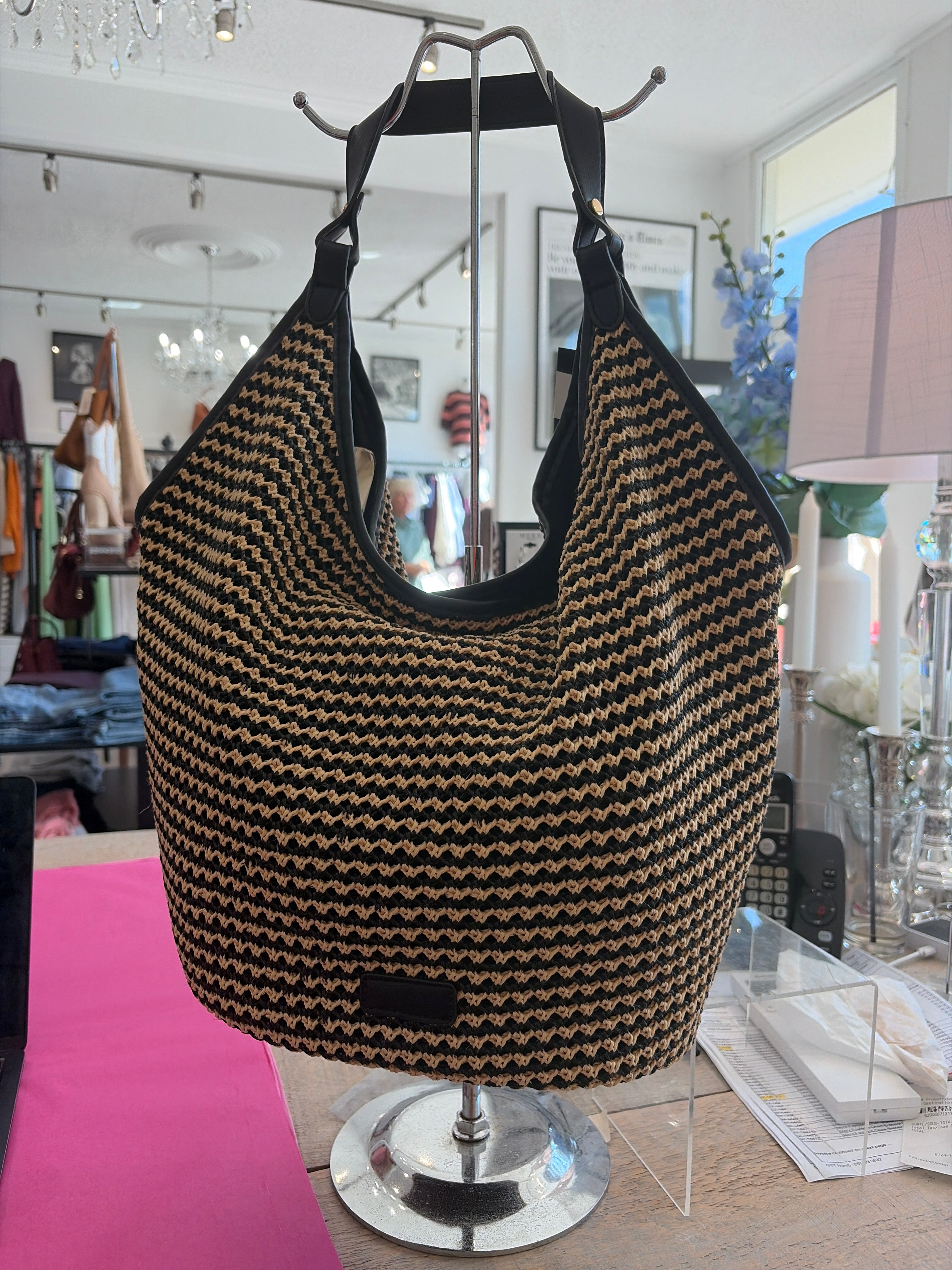 Inzi Handbag Black & Crochet