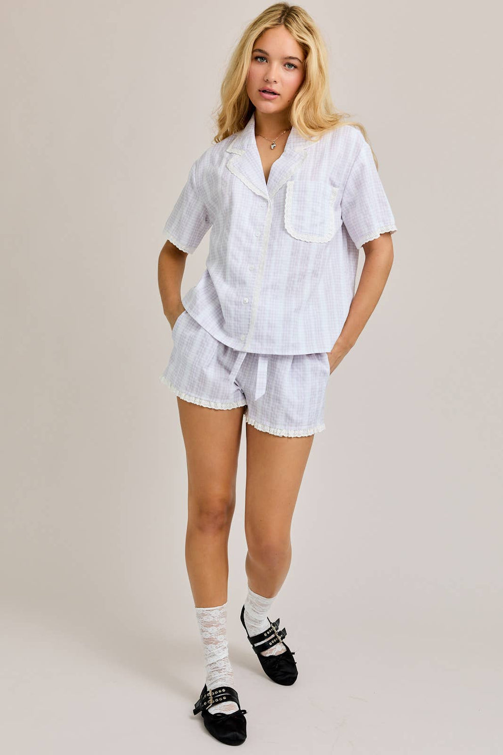 PAJAMA TOP WITH  PAJAMA SHORTS