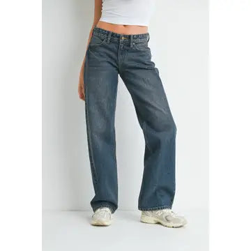 JBD - Low Rise Dark Tint Relaxed Straight Jeans