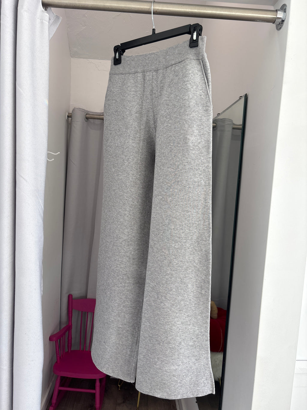 Angela Mara - Straight Knit Pants Grey