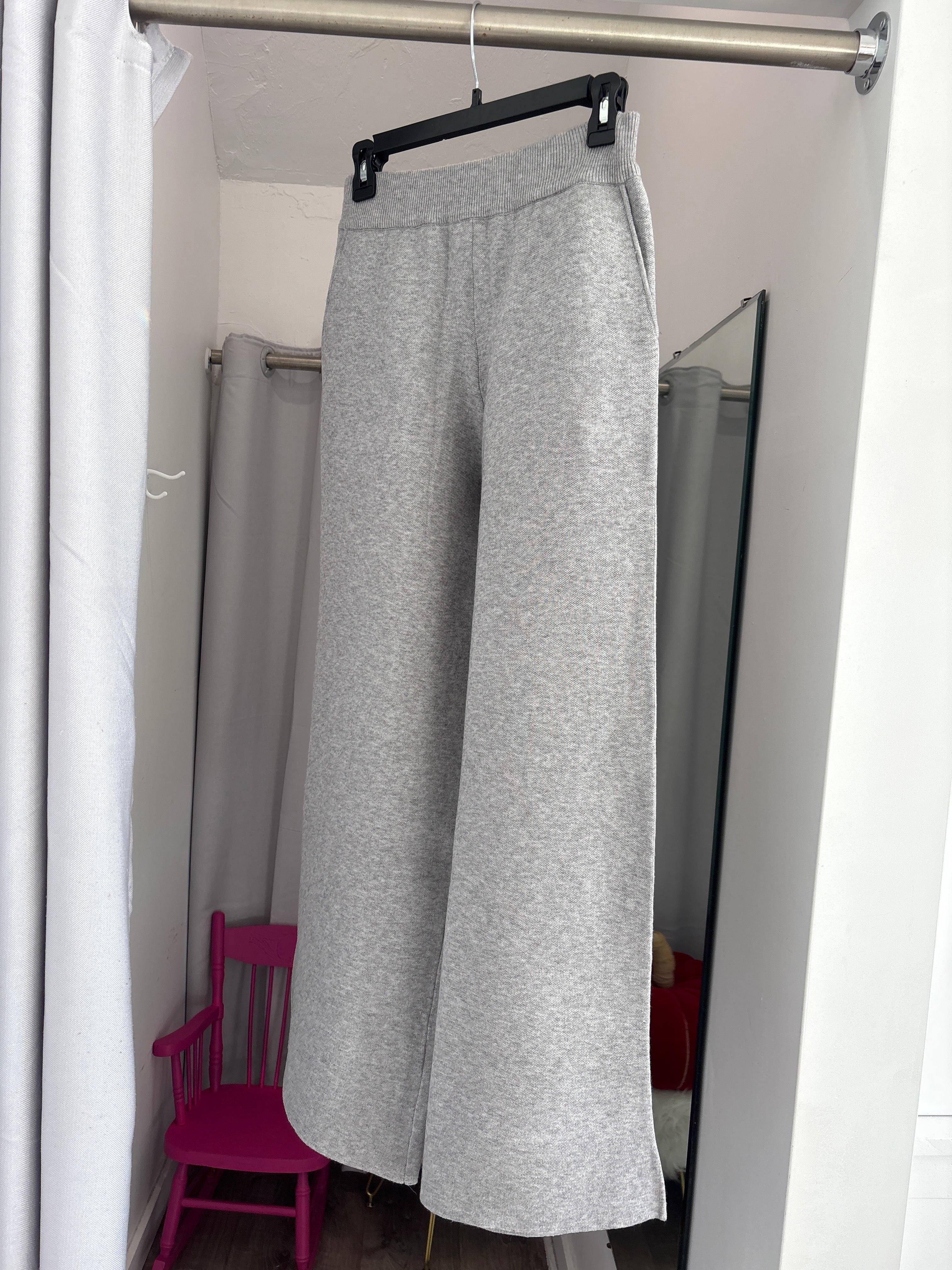 Angela Mara - Straight Knit Pants Grey