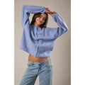 BLUE Polka Dot Sweater Cardigan