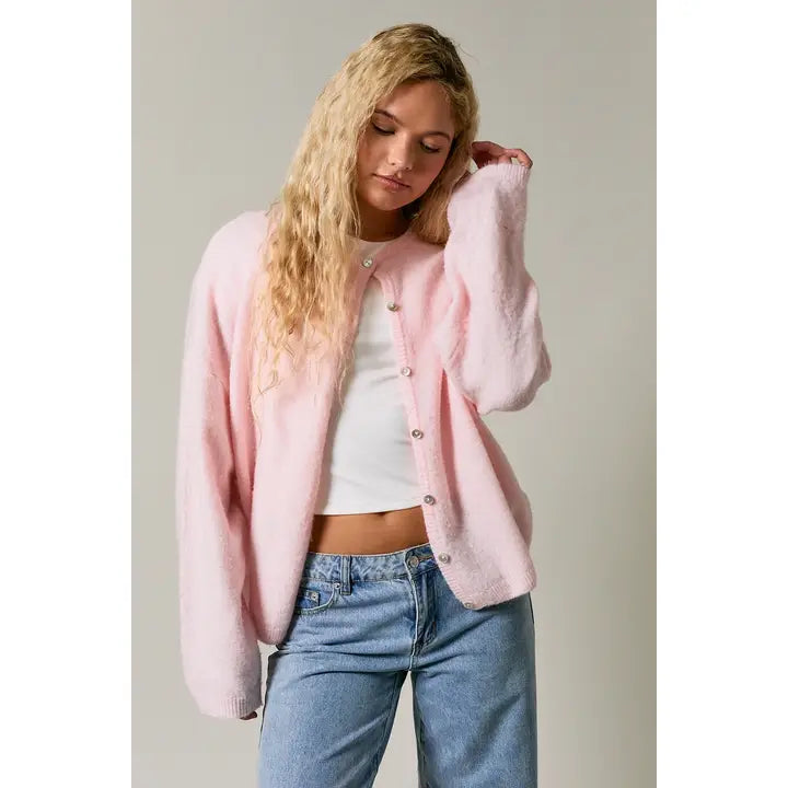 Long Sleeve Crew Neck Cardigan