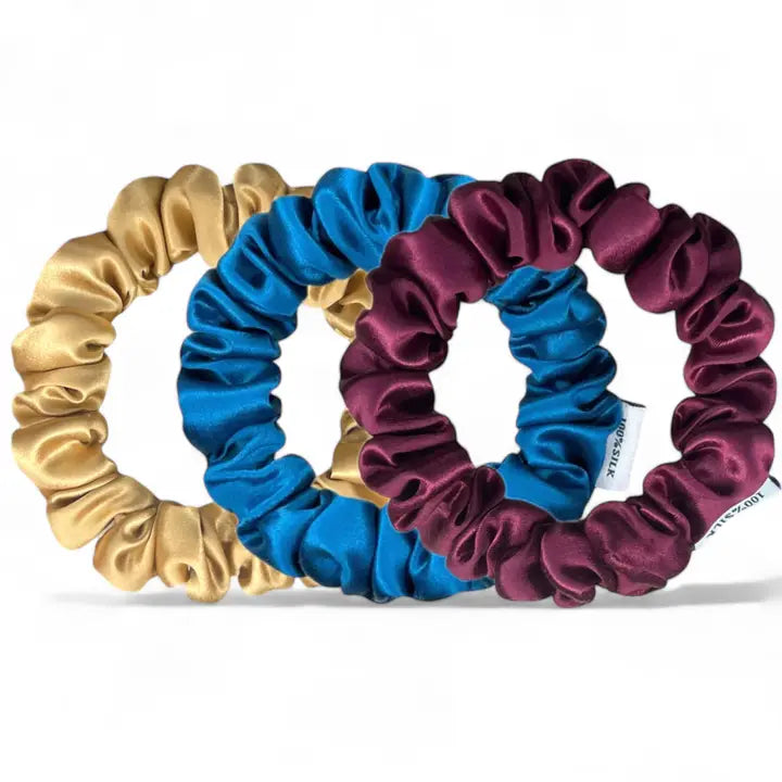 HONEYLUX silk mini scrunchie set