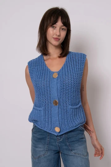 Benedette Blue Crew Neck