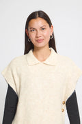 ICHI Button Side Pullover - Oatmeal