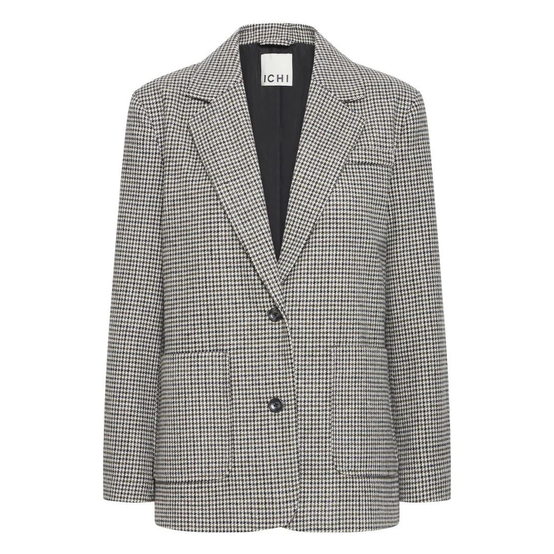 ICHI Grey Checkered Blazer