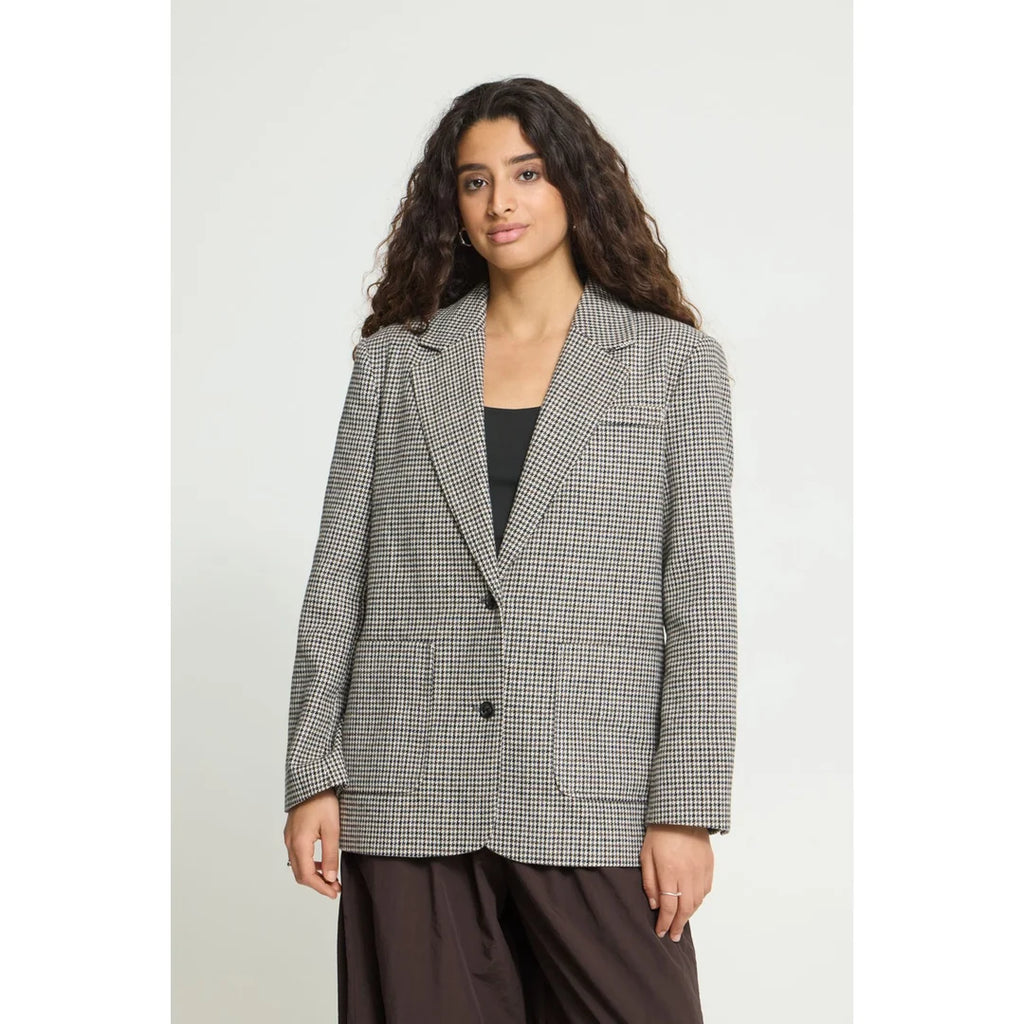 ICHI Grey Checkered Blazer
