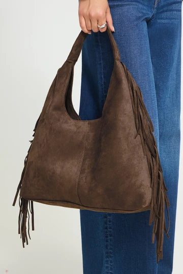 ICHI Chocolate Western Fringe Handbag