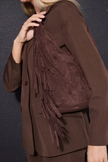 ICHI Chocolate Western Fringe Handbag