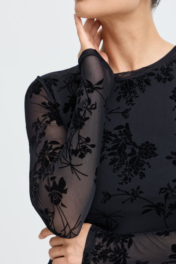 B. Young Remesha Long Sleeve Top Black