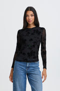 B. Young Remesha Long Sleeve Top Black