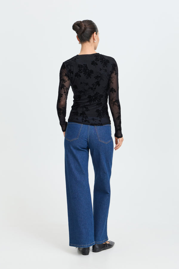 B. Young Remesha Long Sleeve Top Black