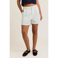 Pleated Denim Shorts L