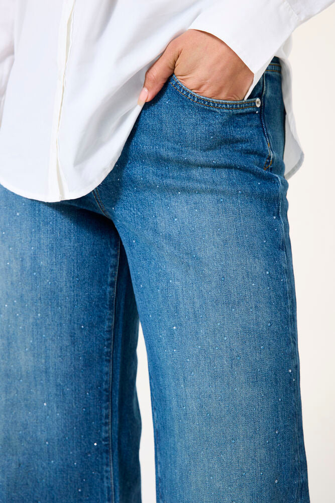 Garcia Jeans Wide Leg - Dark Denim with Sparkle