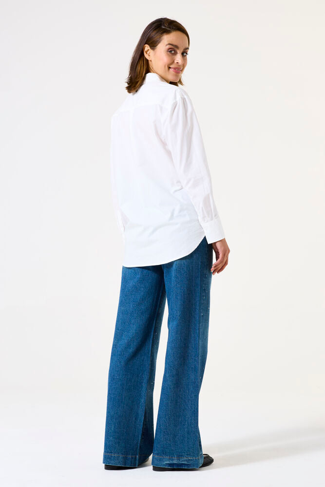 Garcia Jeans Wide Leg - Dark Denim with Sparkle