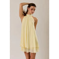 Halter Neck Ruffle Hem Mini Dress