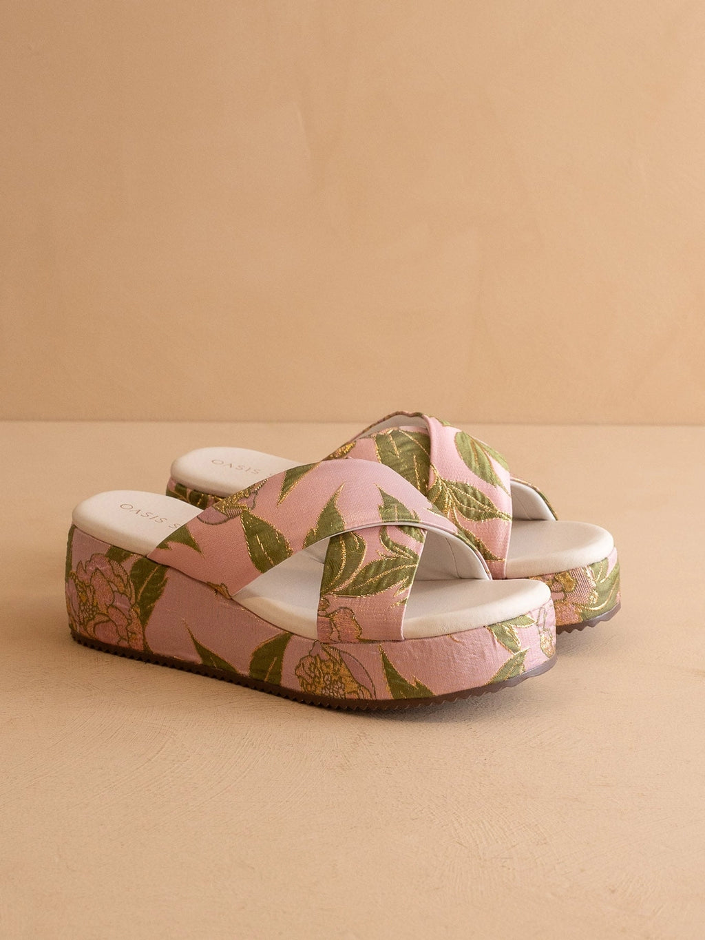 The Fresno | Rose Garden Raffia Platform Sandal