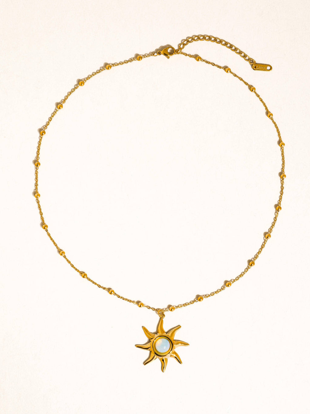 Astoria 18K Gold Non-Tarnish Sun Necklace: Yellow Gold