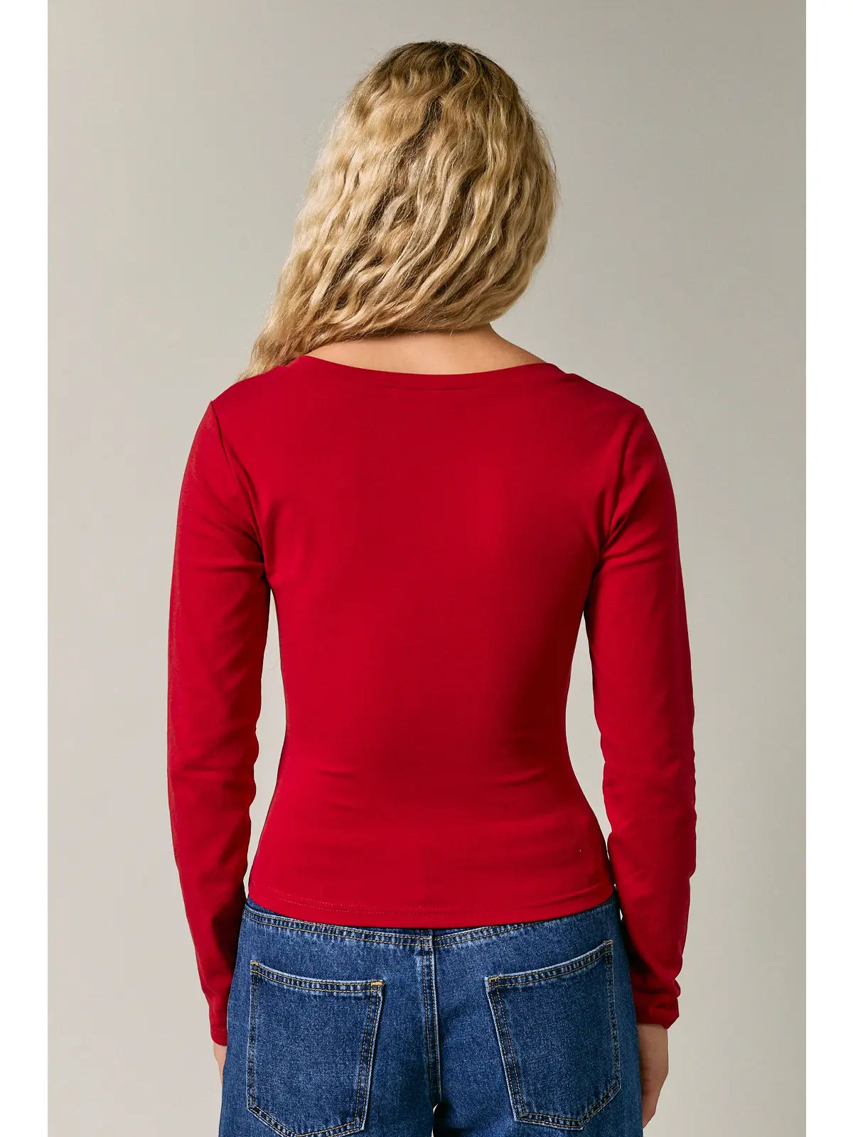 Long Sleeve V-Neck Wrap Top
