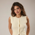 Button Down Knit Vest - Butter