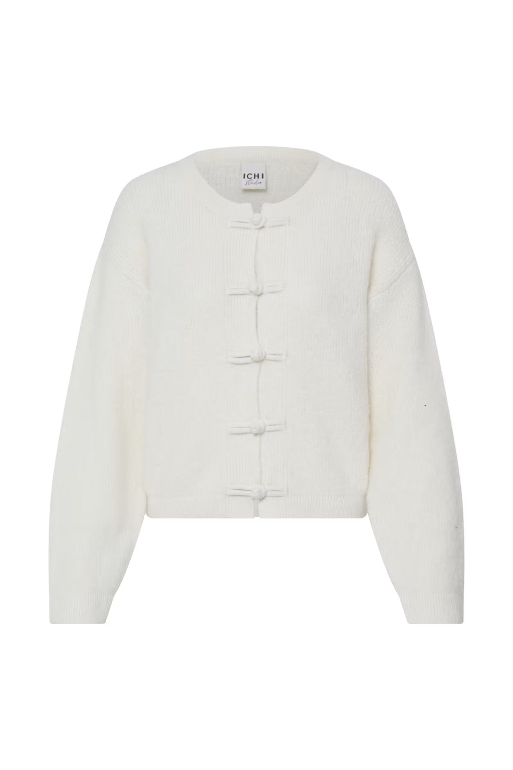ICHI White Tie Up Cardigan