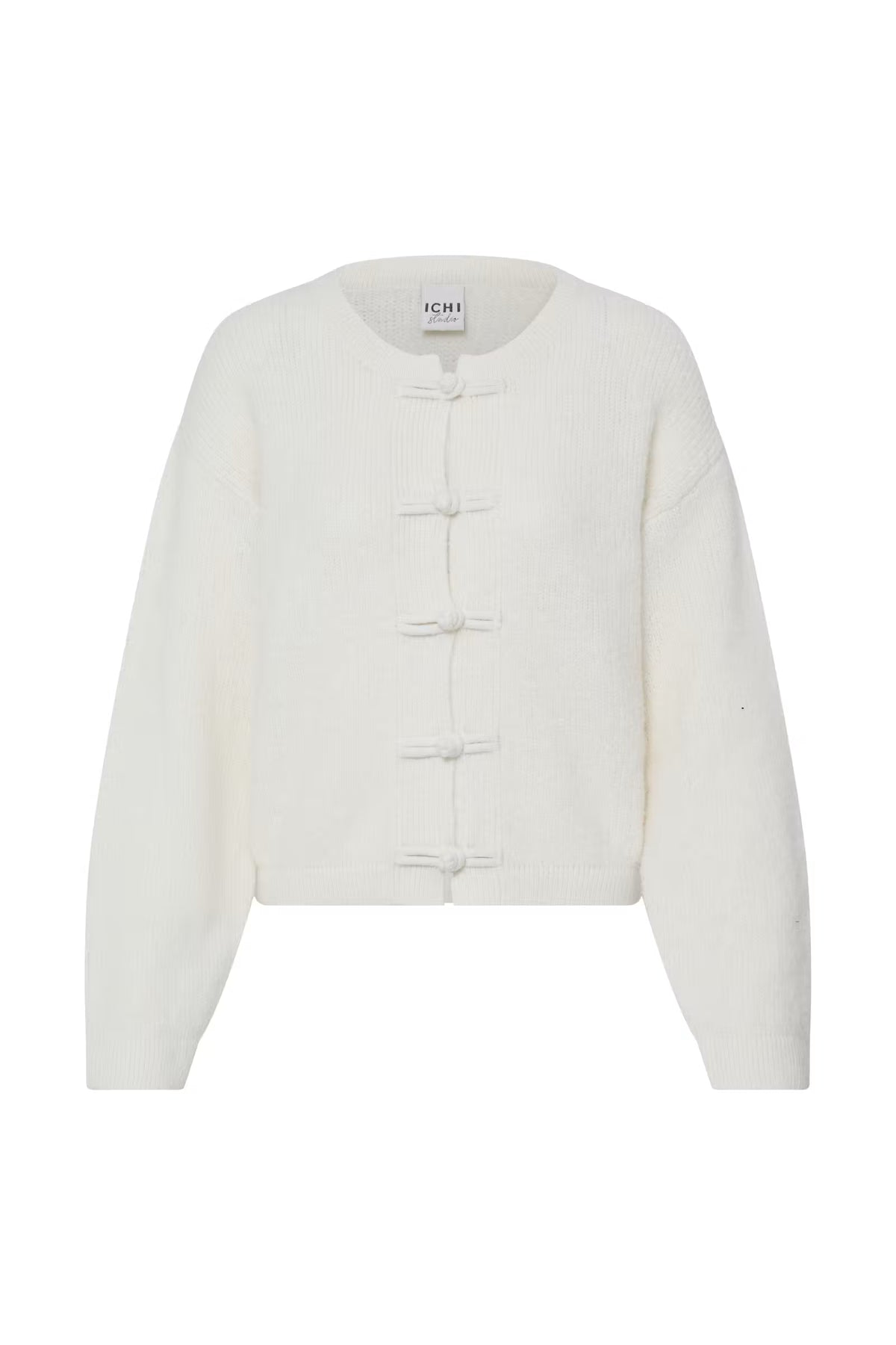 ICHI White Tie Up Cardigan