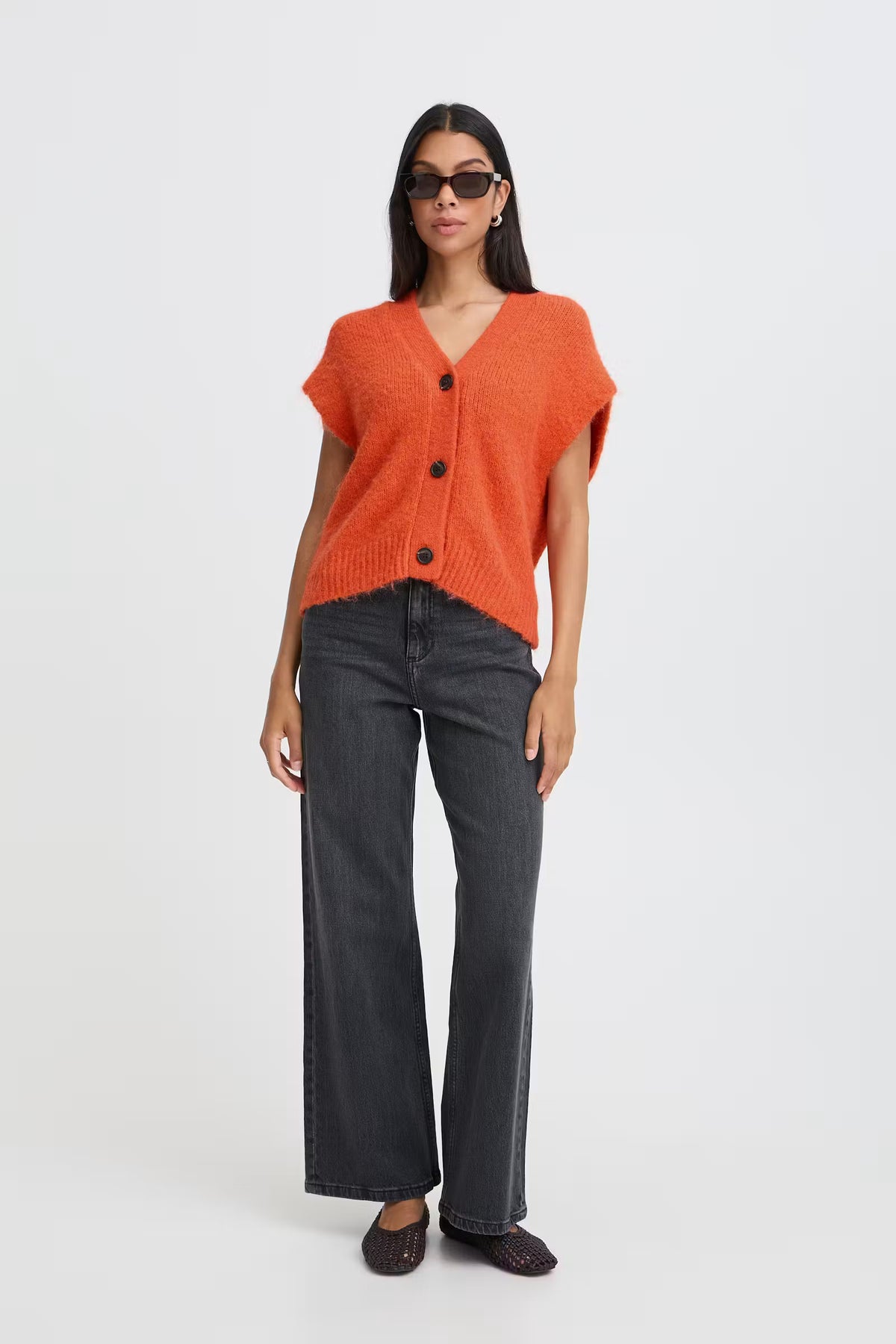 B. Young Millers Button Up Vest - Orange