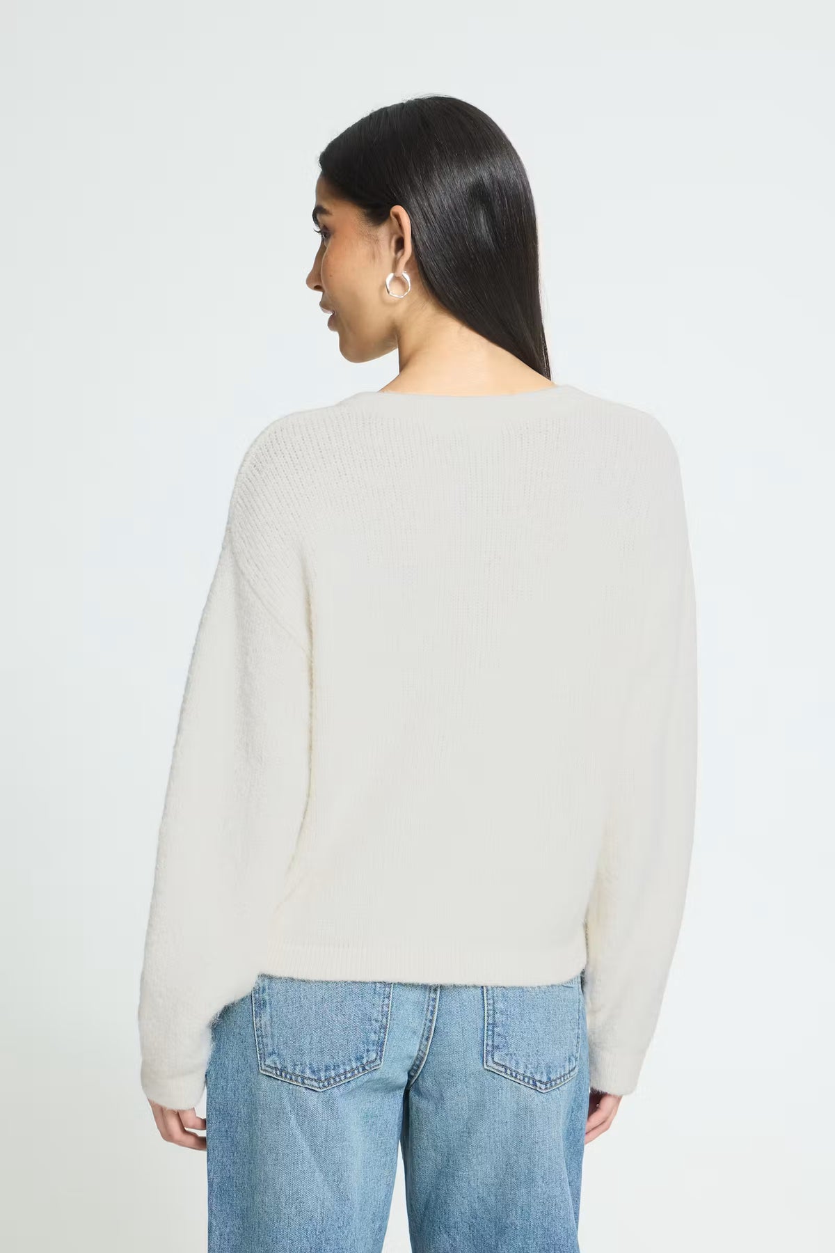 ICHI White Tie Up Cardigan