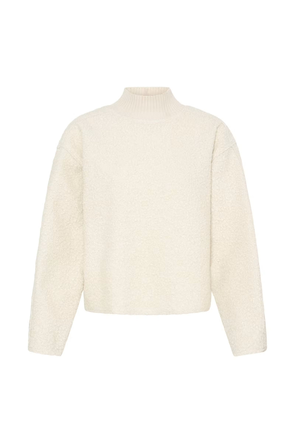 ICHI White Sheep Fur Sweater