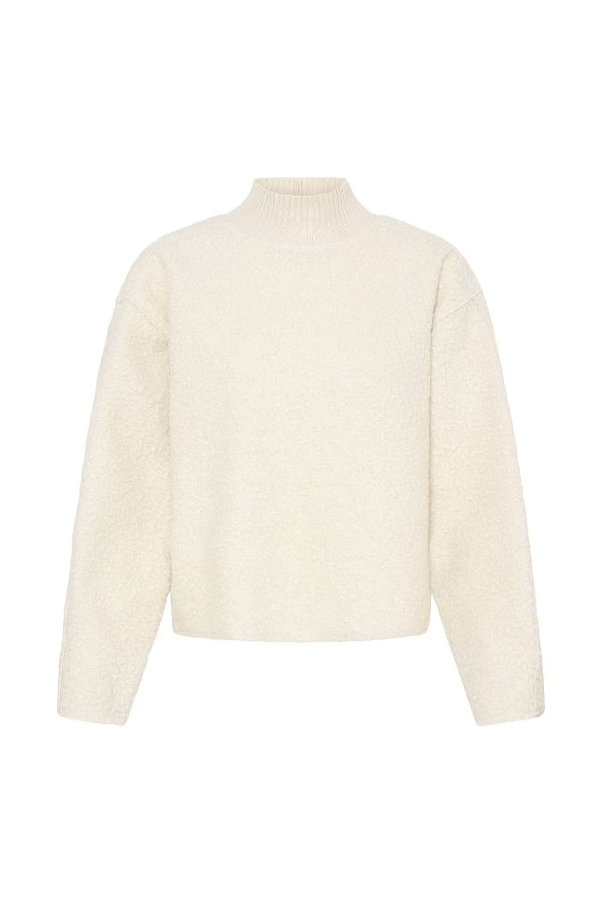ICHI White Sheep Fur Sweater