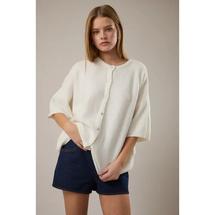 Short Sleeve Crew Neck Sweater