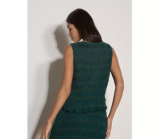 Apricot Textured Chiffon Top Green