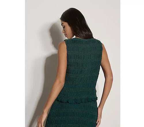 Apricot Textured Chiffon Top Green
