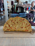 Inzi Metallic Clutch Gold