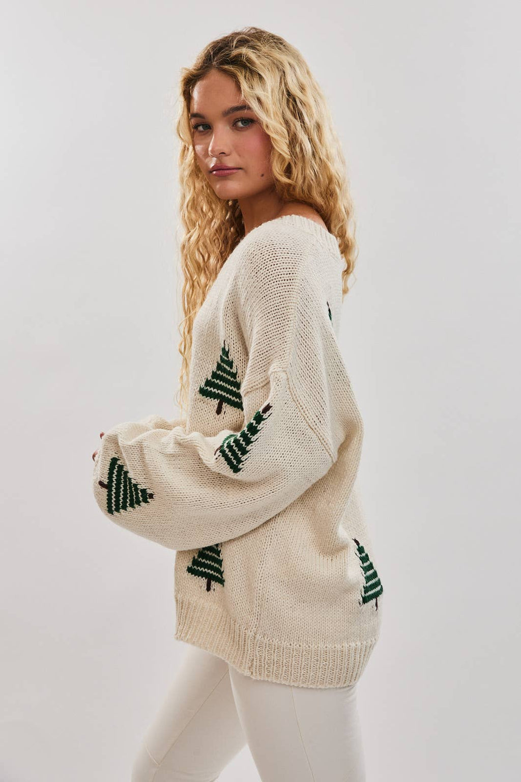 Le Lis - CHUNKY KNIT SWEATER - Pine Tree