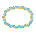 Stretchy Bezel Heart Bracelet Turquoise