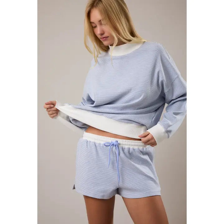 Mid Rise Stripe Shorts