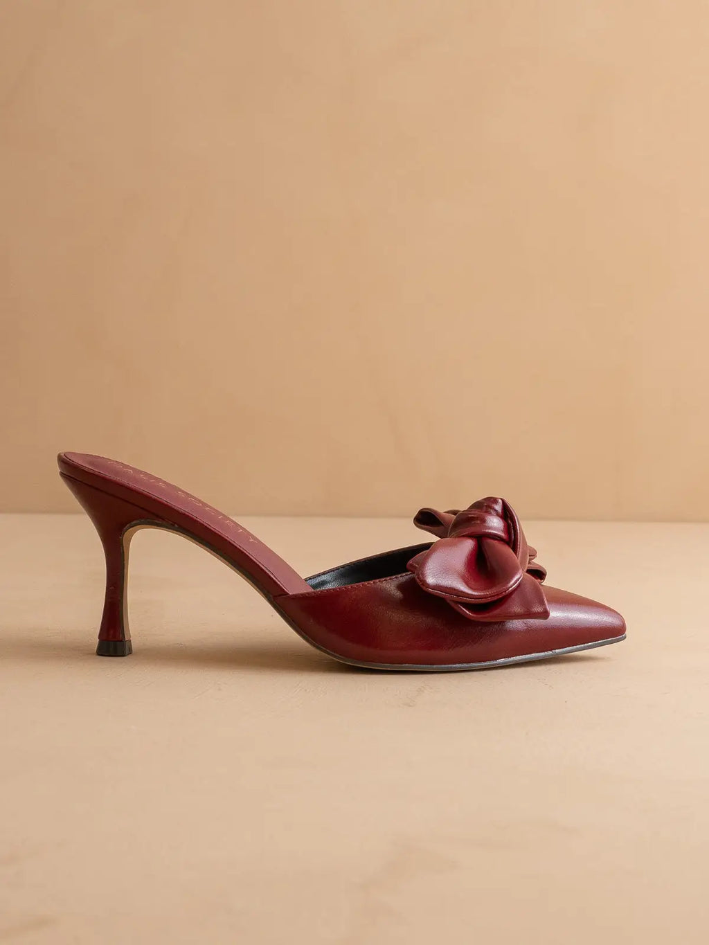The Jane | Burgundy Wine Pointed Toe Bow Heel