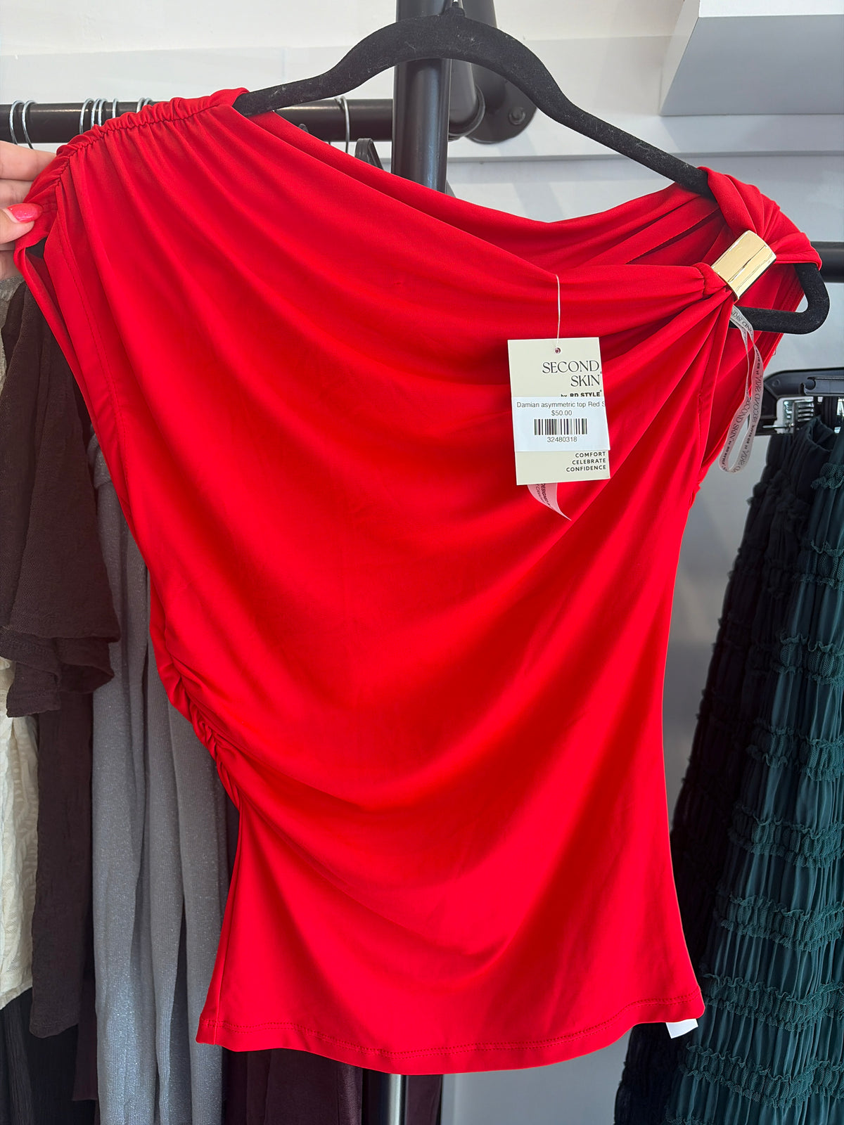 Damian Asymmetric Top with Gold Cuff