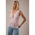 Lace Trim Detail V-Neck Sleeveless Top