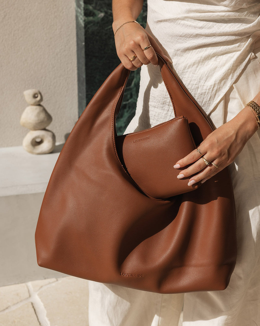 Monaco Every day Bag with pouch  - Tan
