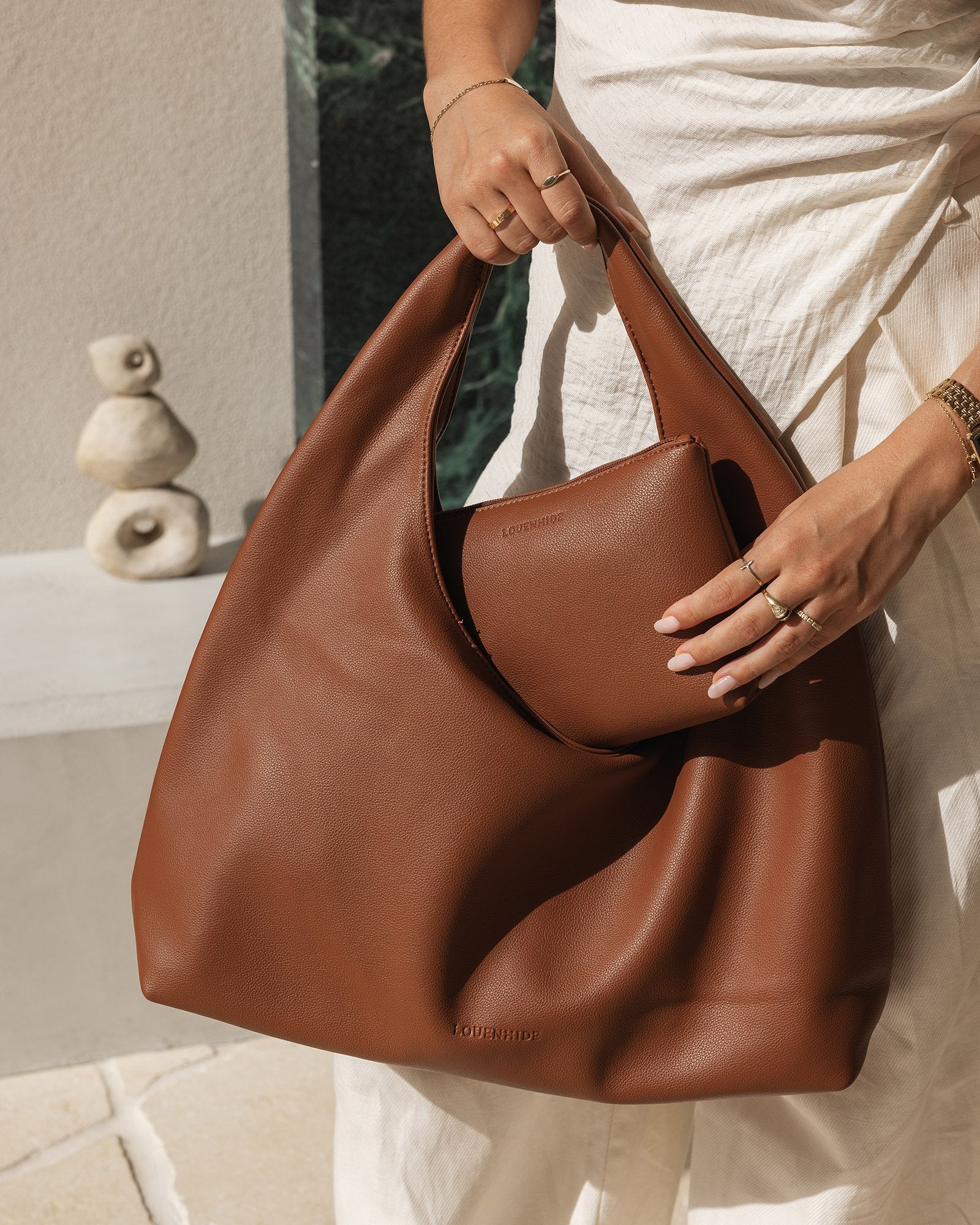 Monaco Every day Bag with pouch  - Tan