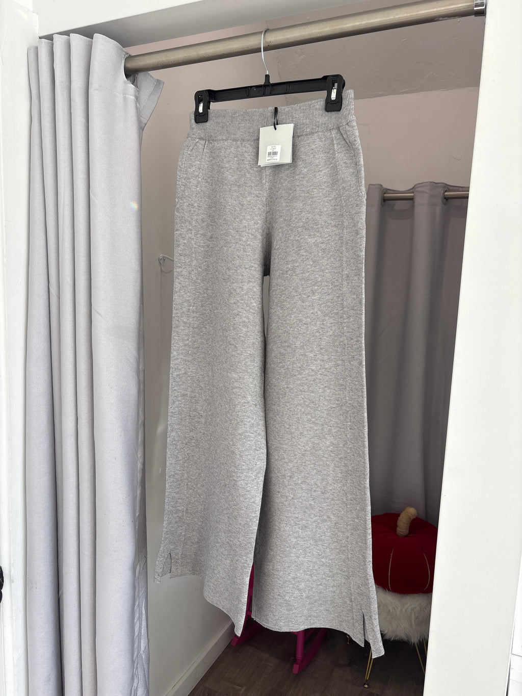 Angela Mara - Straight Knit Pants Grey
