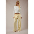 Low Rise Front Tie Cotton Pants