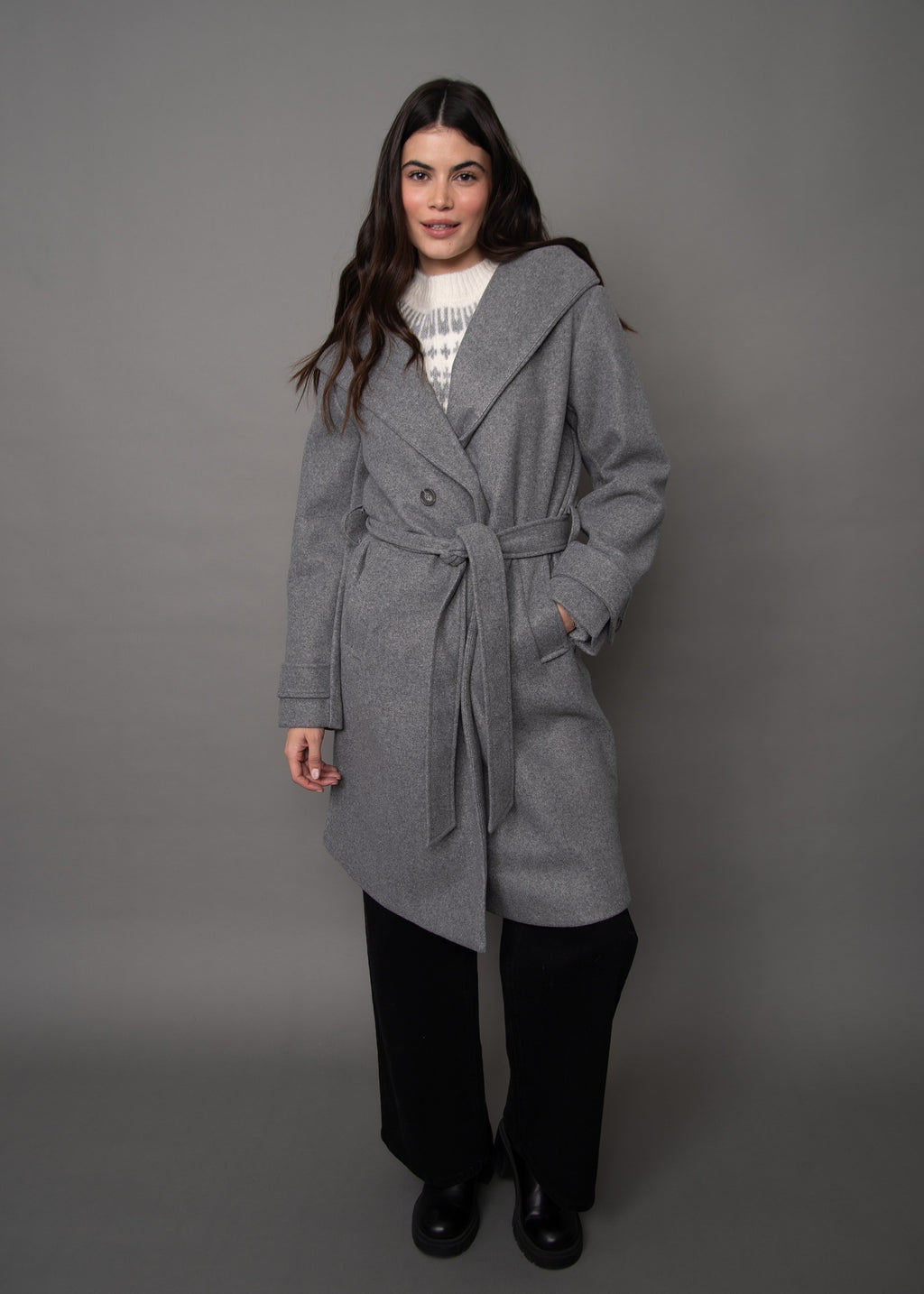 Saray Ladies Coat - Grey Melange