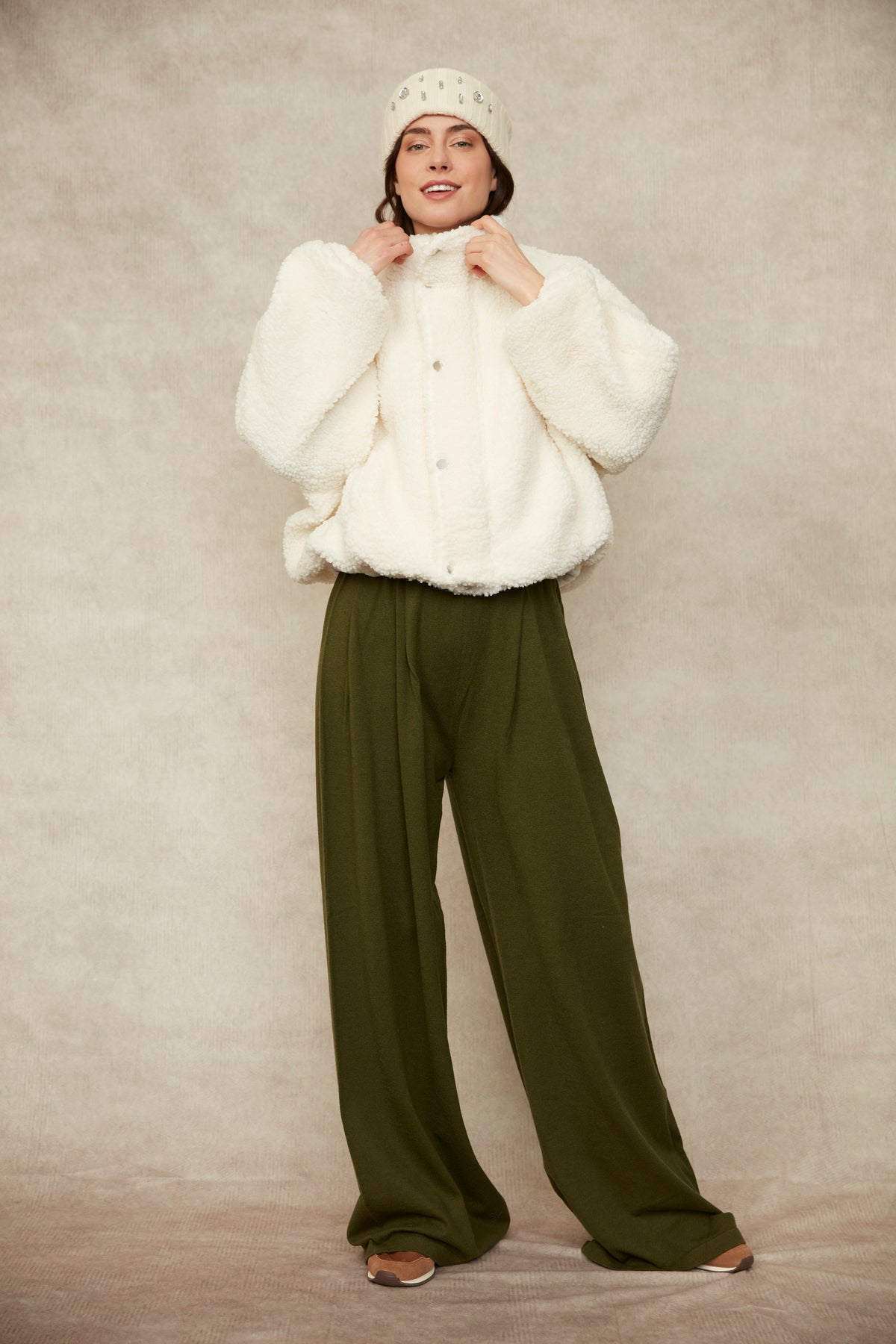 Polly Sherpa Jacket - White