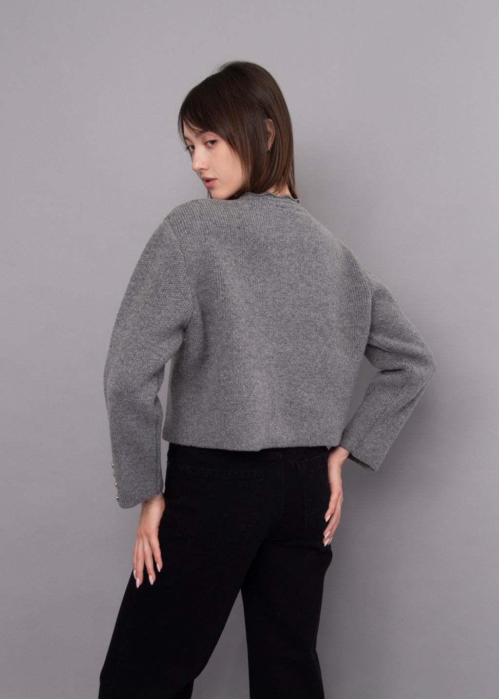 Linnette Long Sleeve Crew - Grey